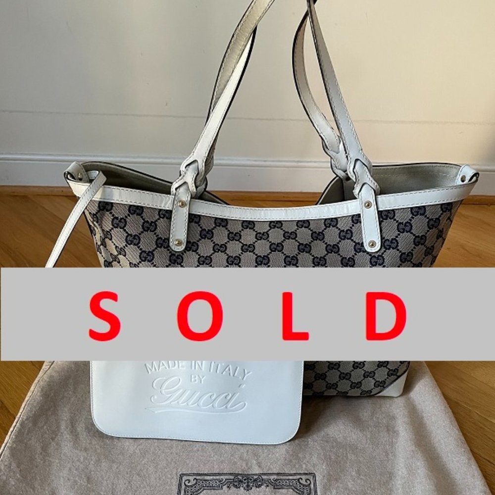 Gucci GG Monogram Canvas Medium Craft Tote W/Pouch